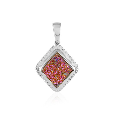 Ciondolo in argento con Agata Glitter Rosa