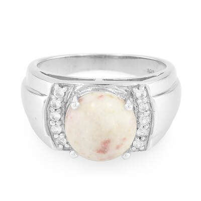 Anello da uomo in argento con Cinabro