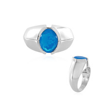 Anello in argento con Opale Blu dell'Etiopia