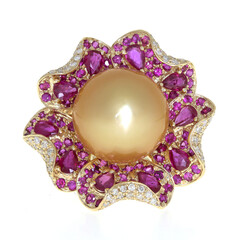 Anello in oro con Perla d'Acqua Dolce Dorata (CIRARI)