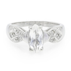 Anello in argento con Quarzo Ghiaccio di Luna