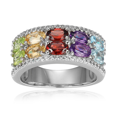 Anello in argento con Granato Mozambico