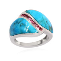 Anello in argento con Turchese Kingman Mohave Blu (Faszination Türkis)