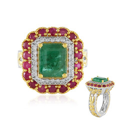 Anello in argento con Smeraldo Zambia (Gems en Vogue)