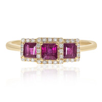 Anello in oro con Rubino Mozambico AAA (CIRARI)