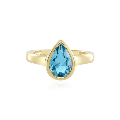 Anello in argento con Topazio Blu Svizzero