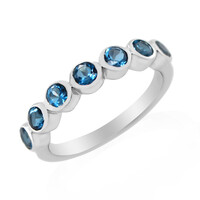 Anello in argento con Topazio Blu Londra