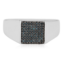 Anello in argento con Diamante Blu I3