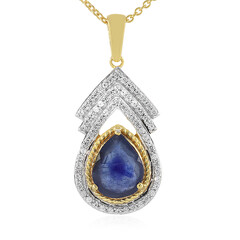 Collana in argento con Zaffiro Blu del Madagascar
