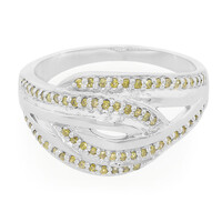 Anello placcato in platino con Diamante Fancy