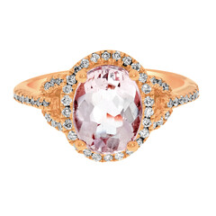 Anello in oro con Morganite AAA