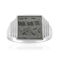 Anello in argento con Meteoriti di Aletai