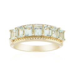 Anello in oro con Berillo Verde Menta Nigeriano