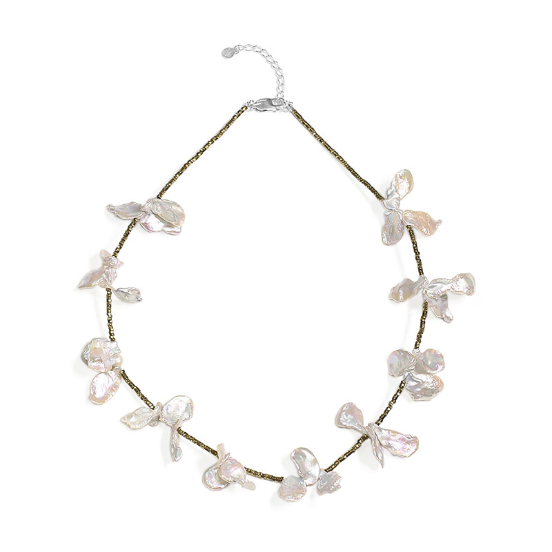Collana Donna Kioto Con Perle Rosa E Oro Bianco 18 Kt - Verre Gioielli