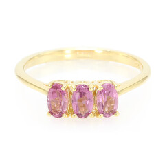 Anello placcato in oro con Tormalina Rosa Cuprian