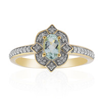 Anello in oro con Berillo Verde Menta Nigeriano