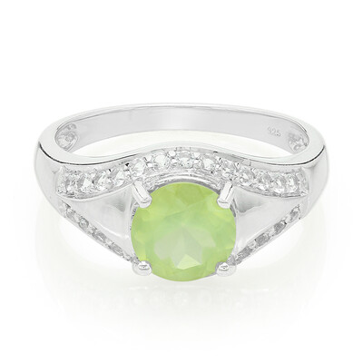 Anello da uomo in argento con Prehnite