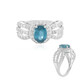 Anello in argento con Cianite Blu Foglia di Tè