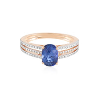 Anello in oro con Zaffiro Ceylon