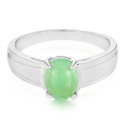 Anello da uomo in argento con Crisoprasio Imperiale