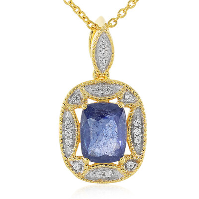 Collana in argento con Zaffiro Blu del Madagascar