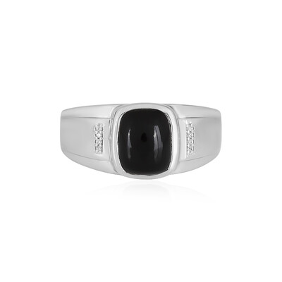 Anello da uomo in argento con Onice Nero