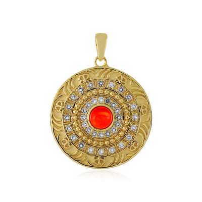 Ciondolo in argento con Opale Rosso dell'Etiopia