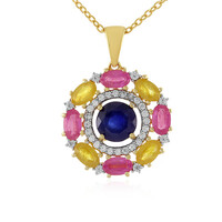 Collana in argento con Zaffiro Blu del Madagascar