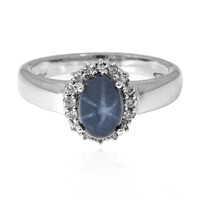 Anello in argento con Zaffiro Stellato Blu