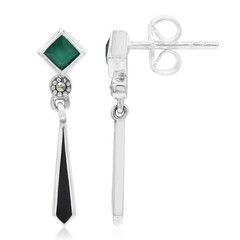 Orecchini in argento con Calcedonio Verde