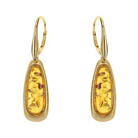 Orecchini in argento con Ambra Baltica Cognac