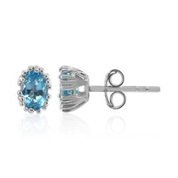 Orecchini in argento con Topazio Blu Svizzero
