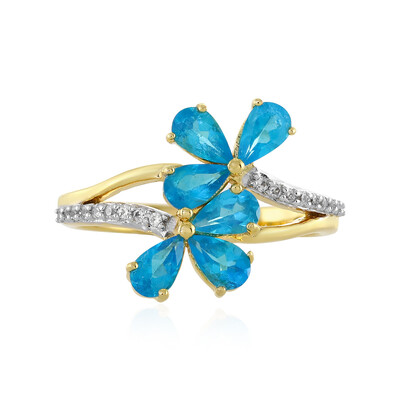 Anello in argento con Apatite Blu Neon
