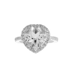 Anello in argento con Topazio Bianco
