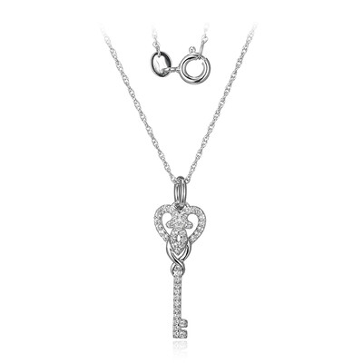 Collana in argento con Topazio Bianco