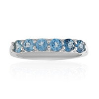 Anello in argento con Topazio Blu Londra