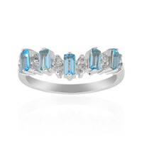 Anello in argento con Topazio Blu Svizzero