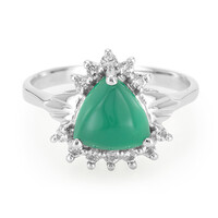 Anello in argento con Calcedonio Verde