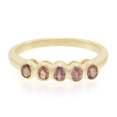 Anello in oro con Zaffiro Padparadscha (non riscaldato)