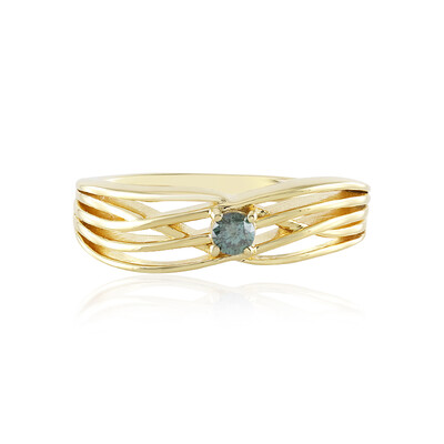 Anello in argento con Diamante Blu I2