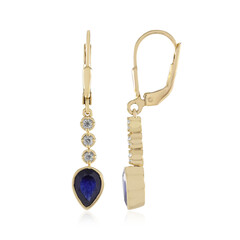 Orecchini in argento con Zaffiro Blu del Madagascar