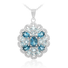 Collana in argento con Topazio Blu Londra
