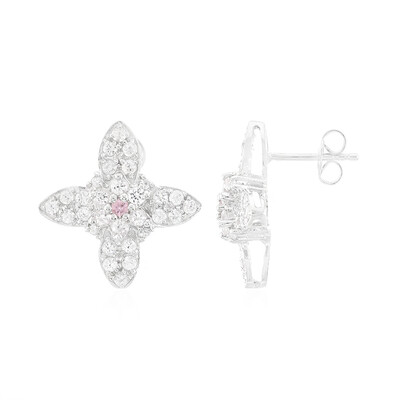 Orecchini in argento con Zaffiro Ceylon Rosa