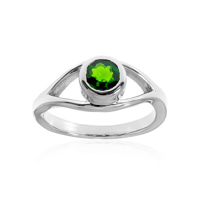 Anello in argento con Diopside Russo