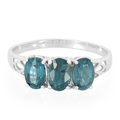Anello in argento con Cianite Peacock