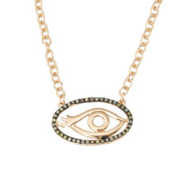 Collana in argento con Diamante Verde