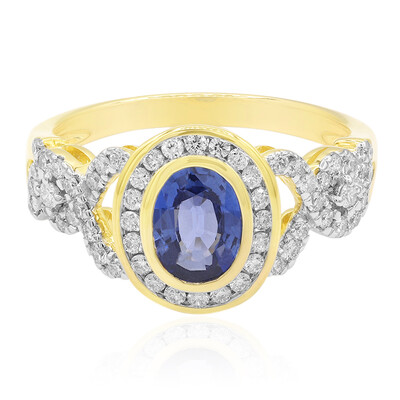 Anello in oro con Zaffiro Ceylon Blu (Annette)