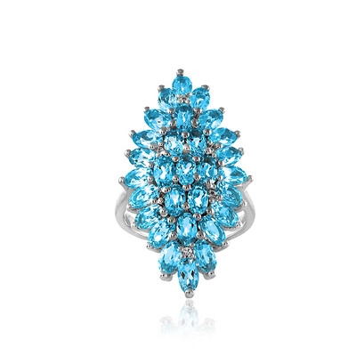 Anello in argento con Topazio Blu Cielo