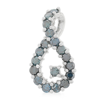 Ciondolo placcato in platino con Diamante Fancy