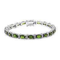 Bracciale in argento con Diopside Russo